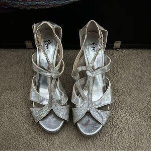 Silver Strappy Heels